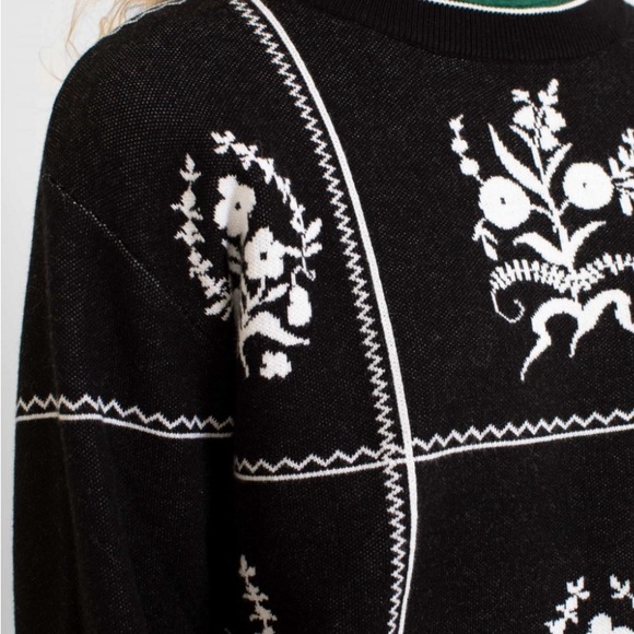 Anthropologie black and white paned sweater - Picture 4 of 8